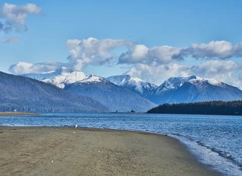 Southeast Alaskan beach in fall Stock Photos