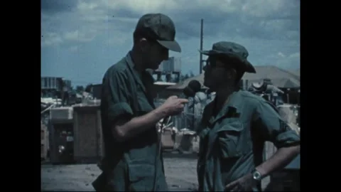 SOUTHEAST ASIA - 1969: Supply interview - Coiled wire frames yard interview Stock Footage 344005368