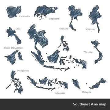 Southeast Asia map Stock Illustration