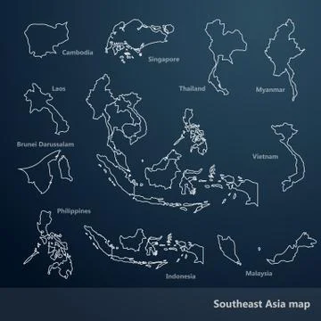 Southeast Asia map Stock Illustration