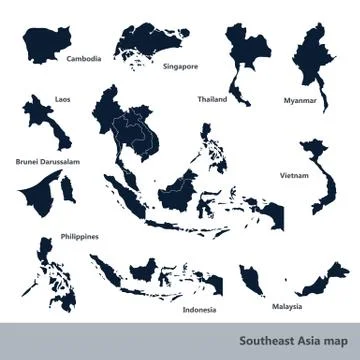 Southeast Asia map Illustrazione stock