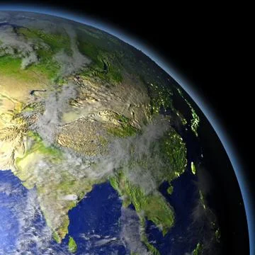 Southeast Asia from space Illustrazione stock