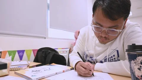 Southeast Asian International Students Learning Traditional Chinese Togethe.. Stock Footage 340471675