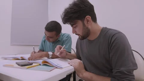 Southeast Asian Students Learning Traditional Chinese in Taiwan Classroom Stock Footage 340470897