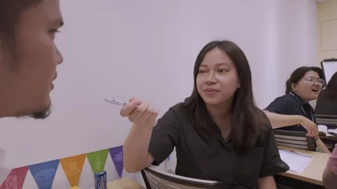 Southeast Asian Students Learning Traditional Chinese in Taiwan Classroom Stock Footage 340471352