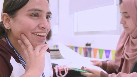 Southeast Asian Students Learning Traditional Chinese in Taiwan Classroom Stock Footage 340471766