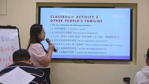 Southeast Asian Students Learning Traditional Chinese in Taiwan Classroom Stock Footage 340471807