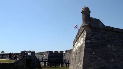 Southeast corner of the Castillo de San Marcos in St. Augustine, Florida Video stock 41689494