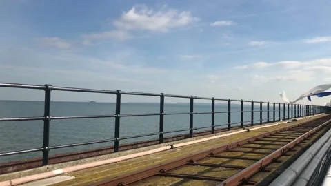 Southend On Sea Pier Train Stock Footage 162941956