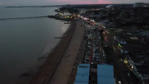 Southend seafront and pier by drone, 4K UHD Video stock 169370710