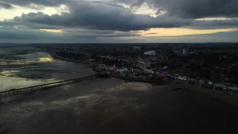 Southend seafront and pier by drone, 4K UHD Video stock 169371274