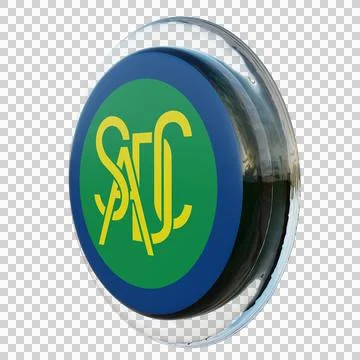 Southern African Development Community 3d illustration flag on pole. Wood Stock Illustration