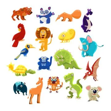 Southern Animals Set Stock Illustration