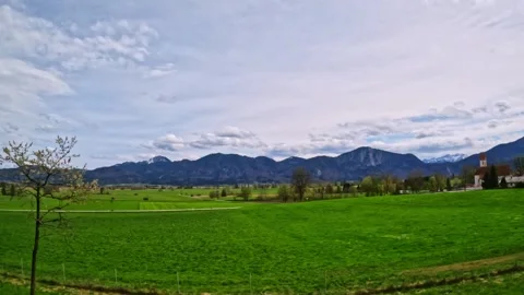 Southern Bavaria/Austria border, spring landscape, From-Innsbruck-to-Munich Stock Footage 320887907