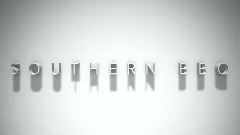 Southern bbq 3D title animation white text on a white background Stock Footage 299747534