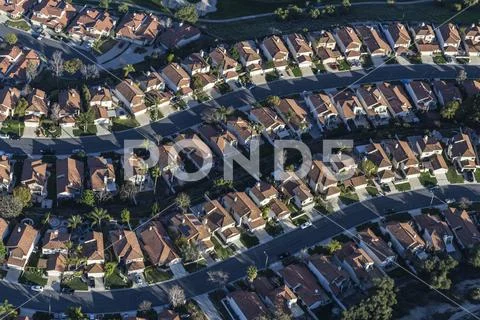 Southern California Suburban Homes Aerial Stock Photos