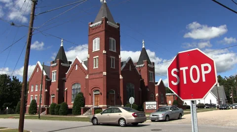 Southern Church On A Corner Stock Footage 35296847