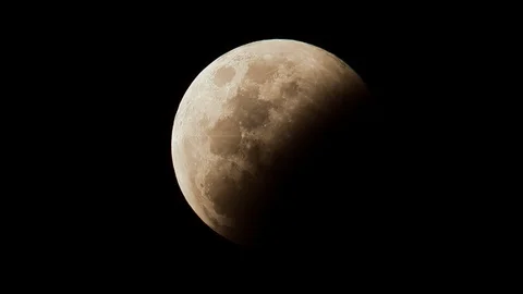 Southern hemisphere lunar eclipse filmed in southern Australia. Stock Footage 87705238