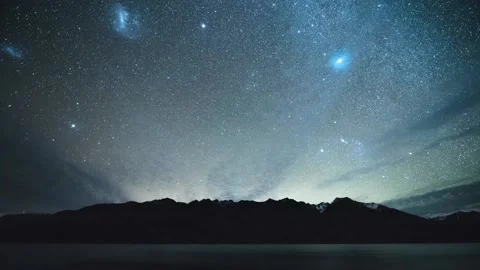 Southern magellanic clouds - timelapse Stock Footage