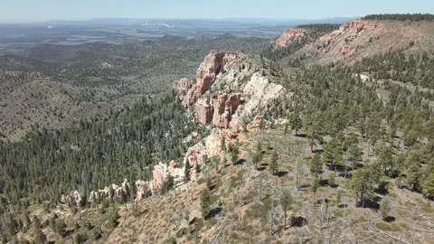 Southern Utah Aerial Drone Push Into Pine Valley Stone Cliffs 4K Video stock 334630853