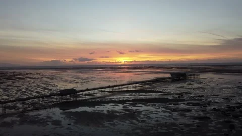 Southport pier sunset Stock Footage 230185937