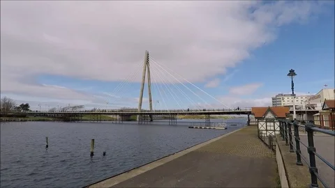 Southport, view of the bridge Stock Footage 77863706