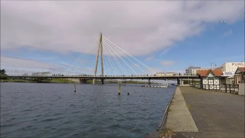Southport, view of the bridge Stock Footage 77863731