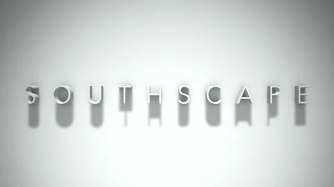 Southscape 3D title animation with shadows on a white background Stock Footage 297217867