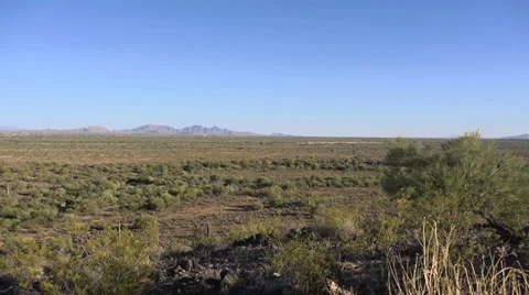Southwest Arizona Desert Pan Stock Footage 32492653