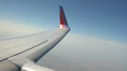 SouthWest Plane Turning Stock Footage