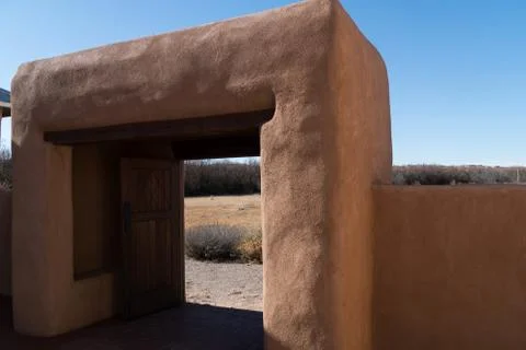 A southwest rustic Entry way close up in New Mexico. Stock Photos