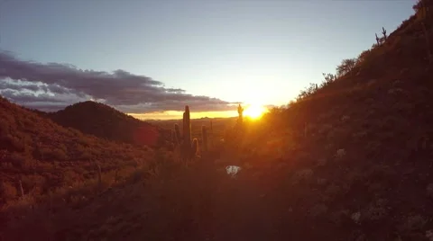 Southwest Sunset Drone Video stock 45038697