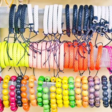 Souvenir bracelets Stock Photos