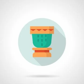 Souvenir drum flat round vector icon Illustrazione stock