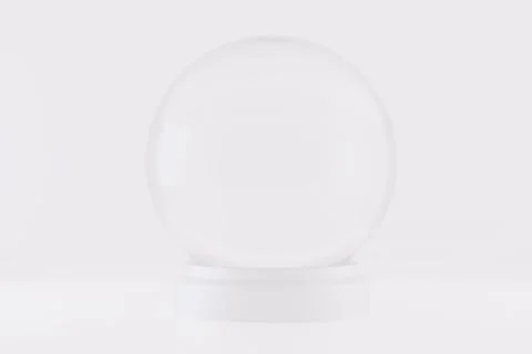 A souvenir Empty Transparent Light Snow Globe, 3d render Stock Illustration