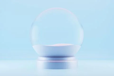 Souvenir Empty Transparent Snow Globe with snow cover Stock Illustration