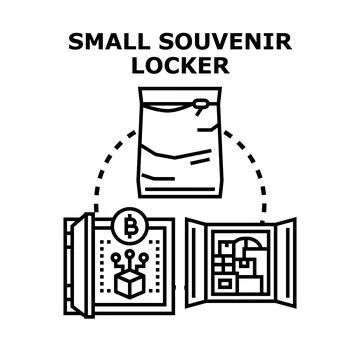 Souvenir locker concepts for secure item storage Stock Illustration