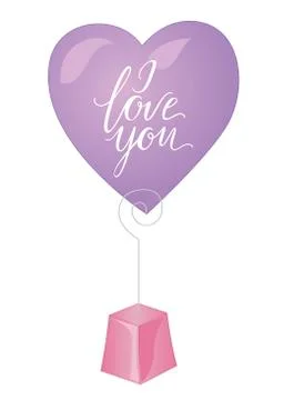Souvenir for lover. Notes, confess, I love, I love you. Heart Stock Illustration