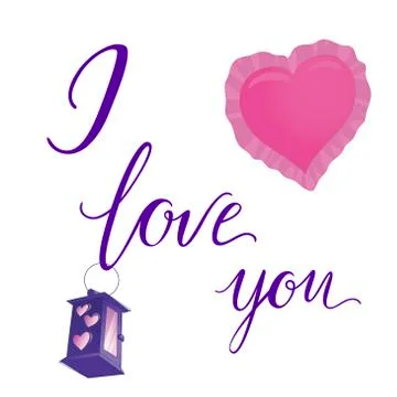 Souvenir for lover. Notes, confess, I love, I love you. Stock Illustration