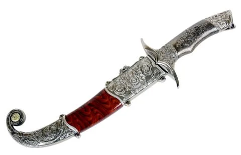 Souvenir medieval dagger. An exact copy made of modern materials Stock Photos