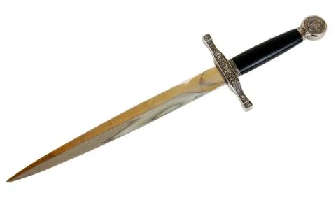 Souvenir medieval dagger. An exact copy made of modern materials Stock Photos