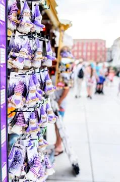 Souvenir shop on the street Split. Stock Photos