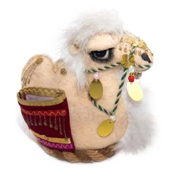 Souvenir soft toy camel on a white background Stock Photos