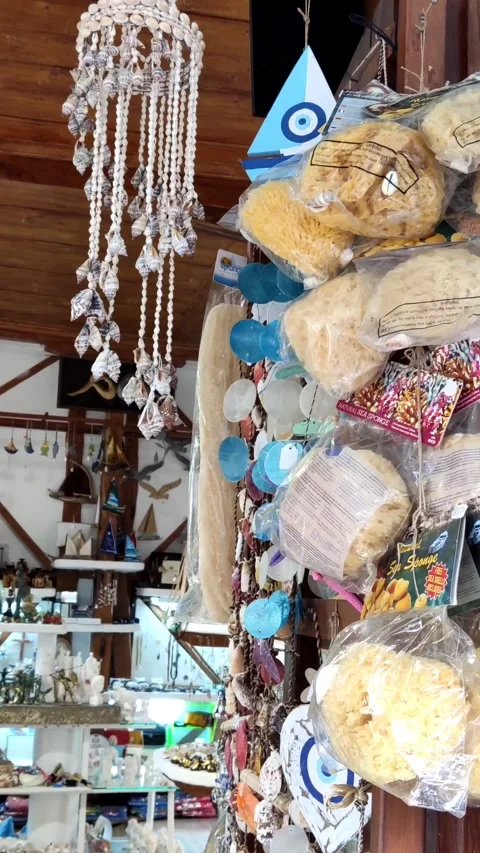 Souvenir store at vacation Video stock 188529974