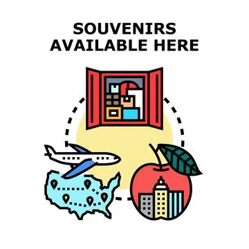 Souvenirs available here icon concept vector illustration Stock Illustration