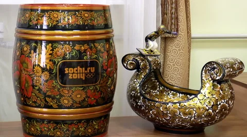 Souvenirs Olympics in Sochi Stock Footage 43057910