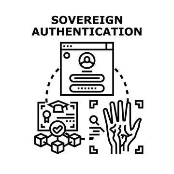 Sovereign authentication identity access digital security Stock Illustration