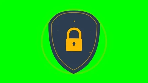 Sovereign Data Residency Shield Emblem with Pulsing Padlock and Golden Ambe.. Видео 346006905