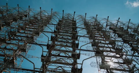 Soviet abandoned missile defense radar Stock Footage 138992633