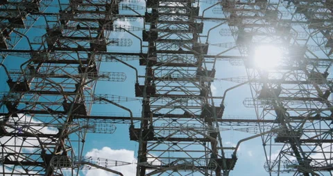 Soviet abandoned missile defense radar Stock Footage 138992727